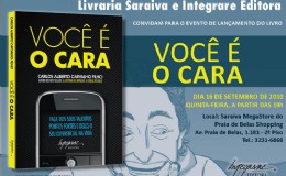 Convite para lançamento do livro "Você é o Cara" que beneficiará a DOMUS